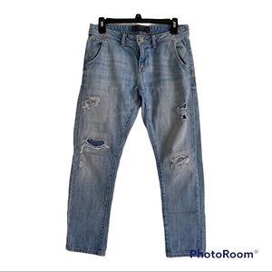 Zara Basic Heritage Distressed Vintage style  Denim jeans, size2
